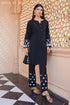 Chikankari Kurta Set In cotton - Black