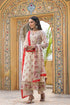 Women Cream Floral Printed Pure Cotton Anarkali Kurta Set