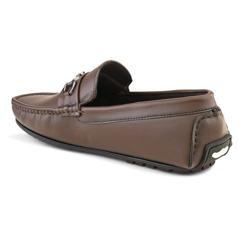 Men's Textured Driving Loafers with Bit Detail