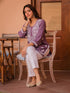 Saba Chikankari Short Kurta in Rayon cotton - Purple