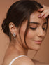 925 Sterling Silver Cubic Zirconia Studded Quirky Drop Earrings