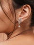 925 Sterling Silver Cubic Zirconia Studded Quirky Drop Earrings