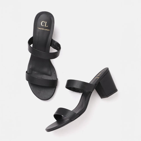 Women's Double Strap Open Toe Block Heel Sandals
