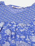 Women Blue Ethnic Motifs Printed Pure Cotton A line Kurta