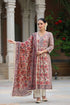 Women Cream Floral Printed A-line Kurta Set
