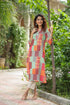 Women Multi-Color Red Patch Printed A-line Kurti