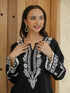 Saba Chikankari Long kurta in Modal Silk - Black