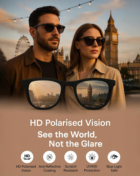 Premium Gold & Brown Toned Polarised Gradient Lens Rectangle Sunglasses for women CLSW611