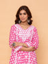 Saba Chikankari Kurta in Muslin - Pink