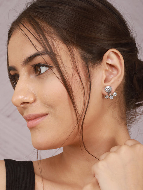925 Sterling Silver Cubic Zirconia Solitaire Drop Earrings