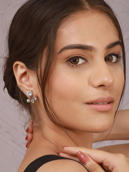 925 Sterling Silver Cubic Zirconia Solitaire Drop Earrings