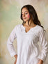 Hand Embroidery Chikankari Long Kurti for Women White-5