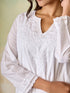 Hand Embroidery Chikankari Long Kurti for Women White-5