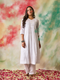 Noor Hand Embroidery Chikankari Long Kurti for Women in White