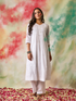 Noor Hand Embroidery Chikankari Long Kurti for Women in White