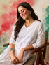 Hand embroidery Chikankari Long Kurta-White