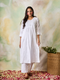 Hand embroidery Chikankari Long Kurta-White