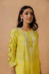 Fizaa Yellow Chikankari Chanderi Silk Kurta