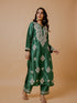 Urmi in Silk Chikankari Kurta Set for Women - Mehndi Green