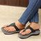 Women's Black Embellished Comfortable Wedge Sandal