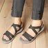 Women's Black Strappy Comfortable Wedge Sandals