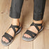 Women's Black Strappy Comfortable Wedge Sandals