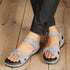 Women's Grey Bow Strap Comfort Sandals