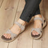 Women's Taupe Bow Strap Comfort Sandals