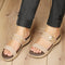 Women's Beige Double Strap Slip-On Comfort Sandals