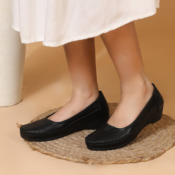 Women's Slip-On Moccasin Loafer with Perforated Detail