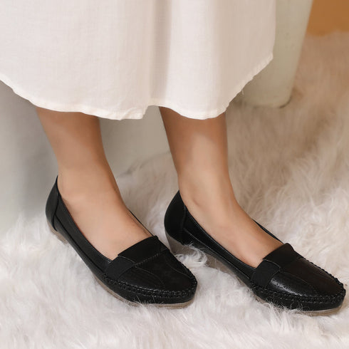 Women's Perforated Slip-On Wedge Loafers