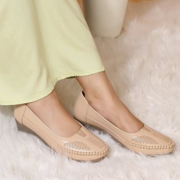 Women's Slip-On Moccasin Loafer with Perforated Detail