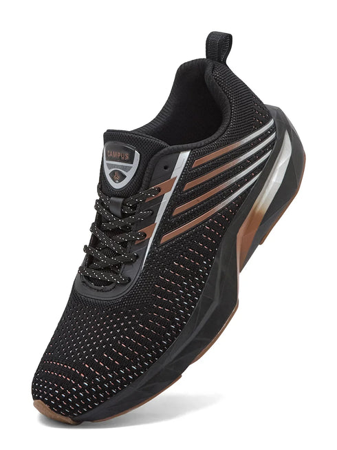 AMPOR Black Men's Running Shoes