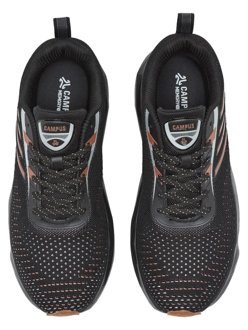 AMPOR Black Men's Running Shoes