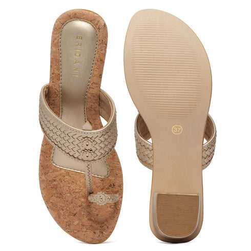 Arzu Metallic Kolhapuri Heels