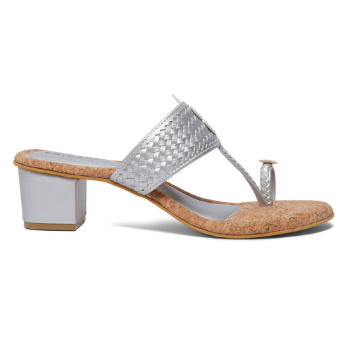 Arzu Metallic Kolhapuri Heels