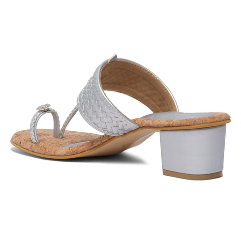 Arzu Metallic Kolhapuri Heels