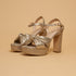 Audry Knotted Metallic Heels