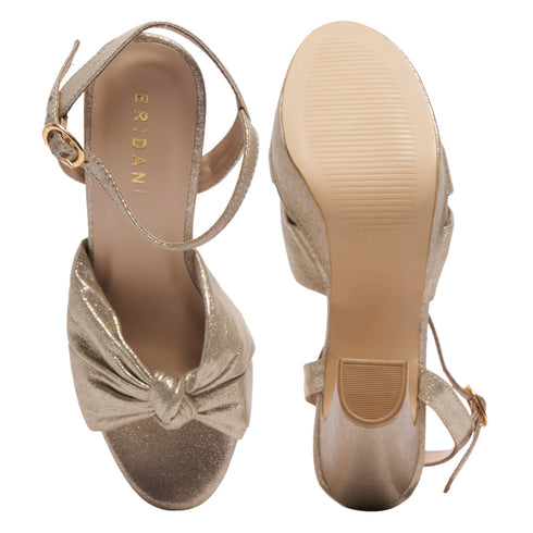 Audry Knotted Metallic Heels