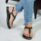 Women's Adjustable Ankle Strap Embellished T-Strap Sandals