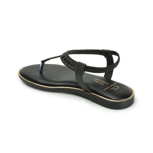 Women's Adjustable Ankle Strap Embellished T-Strap Sandals