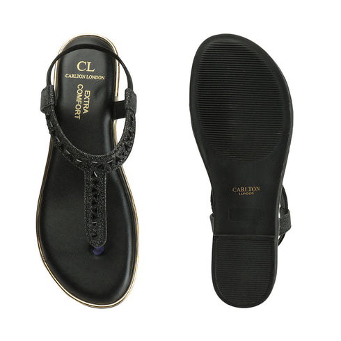 Women's Adjustable Ankle Strap Embellished T-Strap Sandals