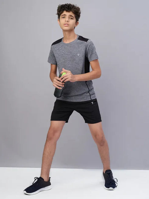 Boys Melange Slim Fit Crew Neck T-shirt with DOUBLE COOL