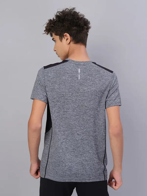 Boys Melange Slim Fit Crew Neck T-shirt with DOUBLE COOL