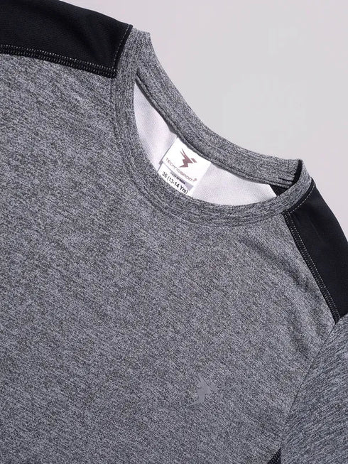 Boys Melange Slim Fit Crew Neck T-shirt with DOUBLE COOL