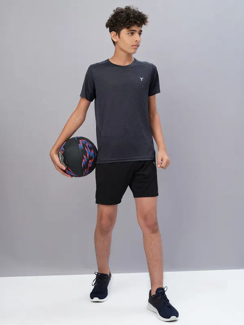Boys Melange Slim Fit Crew Neck T-shirt with DOUBLE COOL