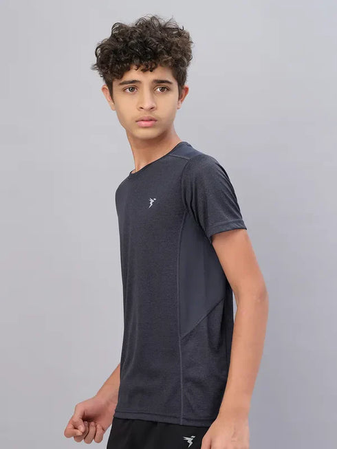 Boys Melange Slim Fit Crew Neck T-shirt with DOUBLE COOL