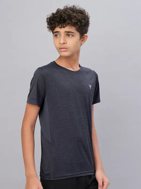Boys Melange Slim Fit Crew Neck T-shirt with DOUBLE COOL