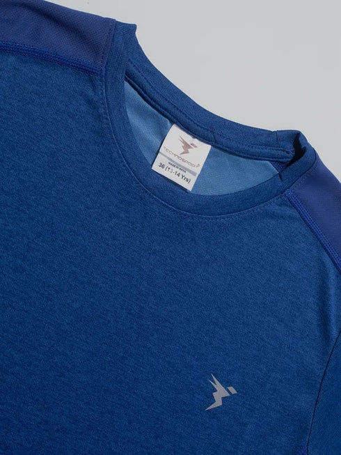 Boys Melange Slim Fit Crew Neck T-shirt with DOUBLE COOL