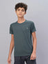Boys Melange Slim Fit Crew Neck T-shirt with DOUBLE COOL